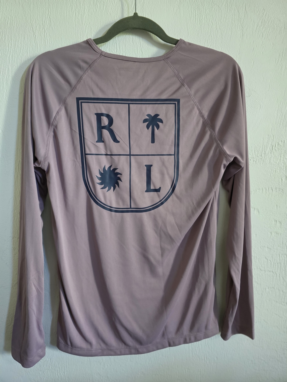 Reel Life Long Sleeve Rash Guard Top - Mauve with Navy Logo